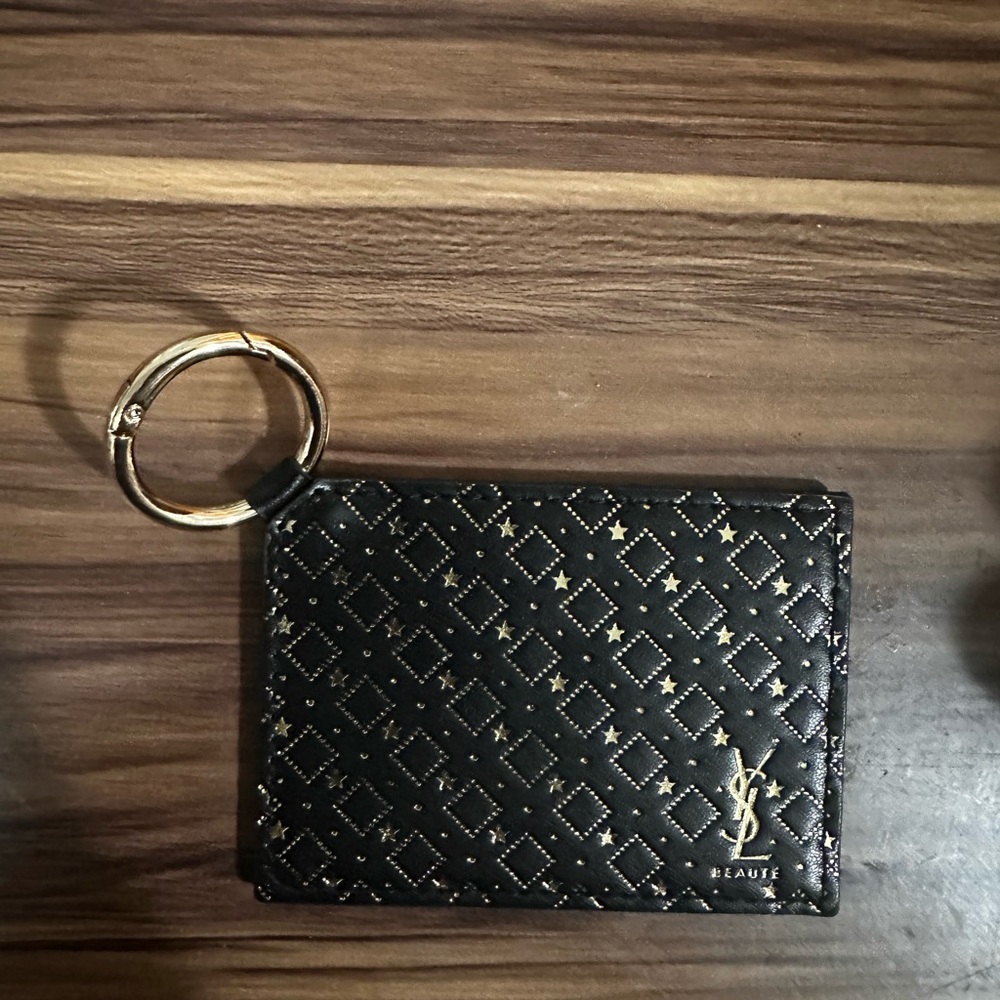 Yves Saint Laurent Black and Gold Key Card Holder